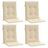 Garden Lowback Chair Cushions 4 pcs Beige 100x50x3 cm Oxford Fabric - Side View
