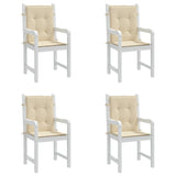 Garden Lowback Chair Cushions 4 pcs Beige 100x50x3 cm Oxford Fabric - Top-Down View