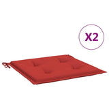 Garden Chair Cushions 2 pcs Red 50x50x4 cm Oxford Fabric - Front View