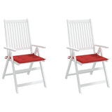Garden Chair Cushions 2 pcs Red 50x50x4 cm Oxford Fabric - Top-Down View