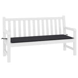 Garden Bench Cushion Black 200x50x4 cm Oxford Fabric - Side View