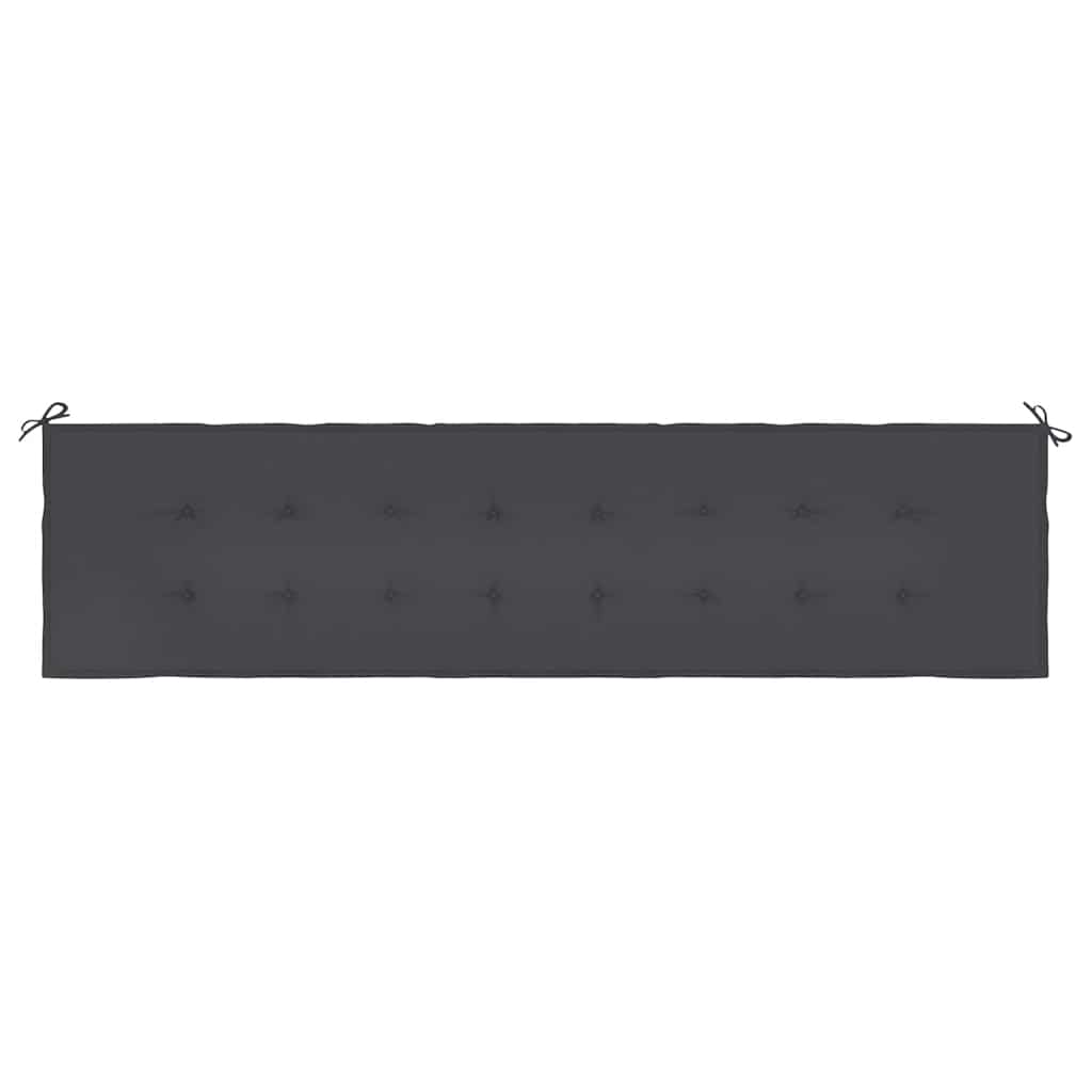 Garden Bench Cushion Black 200x50x3 cm Oxford Fabric