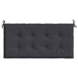 Garden Bench Cushion Black 100x50x3 cm Oxford Fabric - Top-Down View