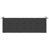Garden Bench Cushion Black 150x50x4 cm Oxford Fabric - Top-Down View