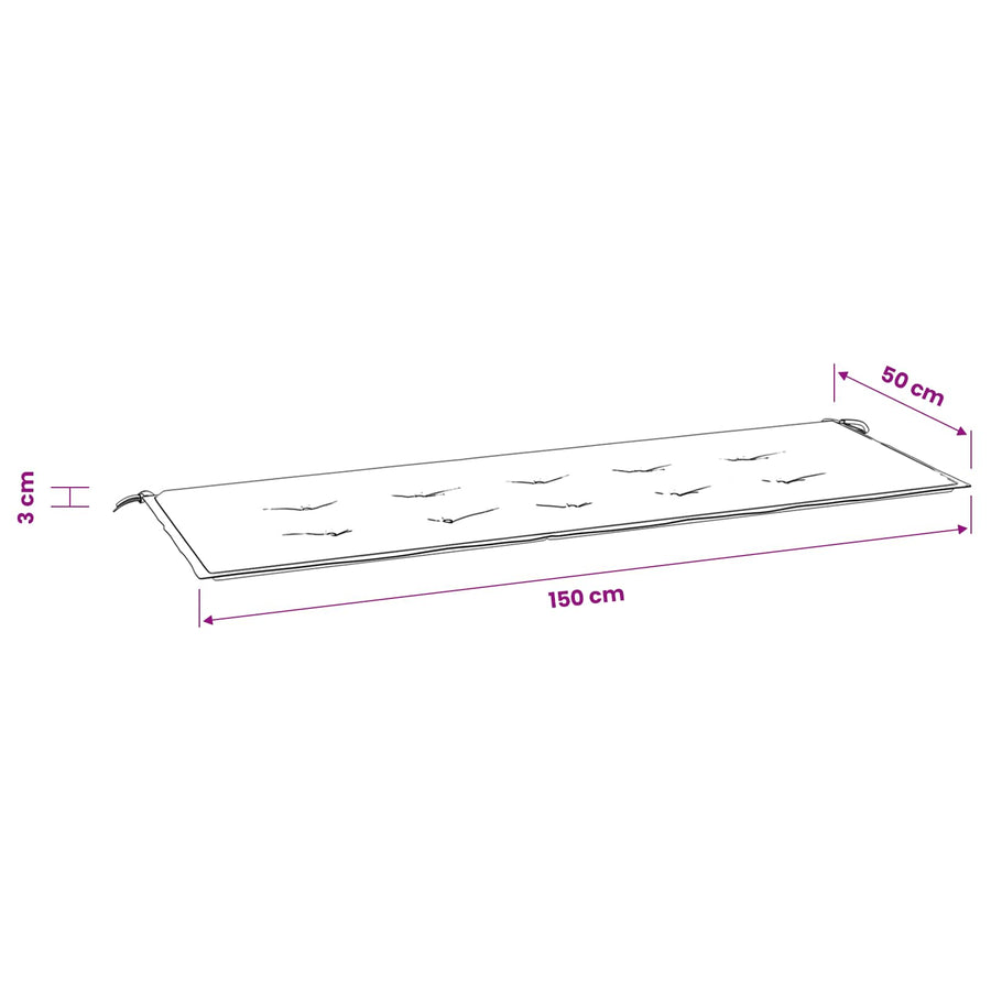 Garden Bench Cushion Taupe 150x50x3 cm Oxford Fabric
