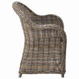 Outdoor Chairs 4 pcs with Cushions Natural Rattan - Top-Down View