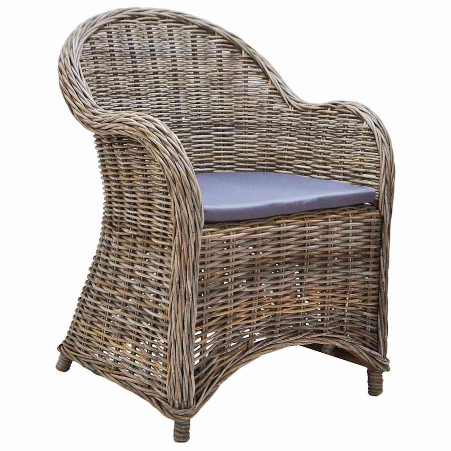 Outdoor Chairs 6 pcs with Cushions Natural Rattan