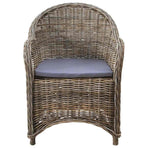 Outdoor Chairs 6 pcs with Cushions Natural Rattan