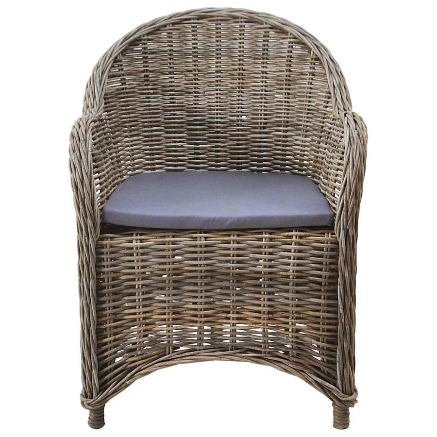 Outdoor Chairs 6 pcs with Cushions Natural Rattan