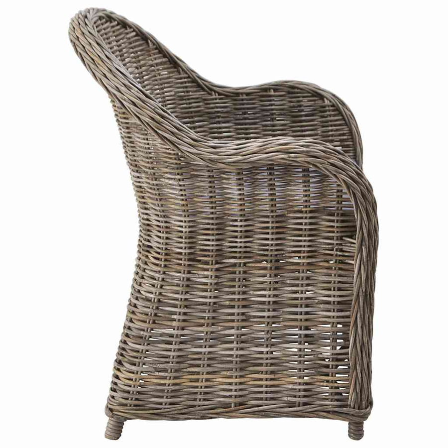 Outdoor Chairs 6 pcs with Cushions Natural Rattan