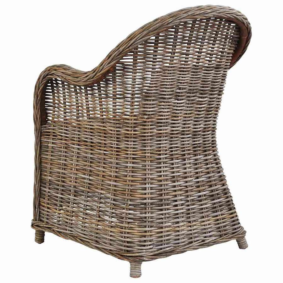 Outdoor Chairs 6 pcs with Cushions Natural Rattan