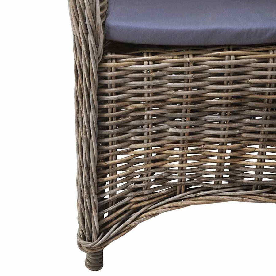 Outdoor Chairs 6 pcs with Cushions Natural Rattan