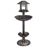 Decorative Birdbath with Solar Powered LED Lights Plastic - Front View