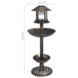 Decorative Birdbath with Solar Powered LED Lights Plastic - Low Angle