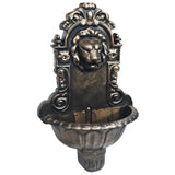 Wall Fountain Lion Head Design Bronze - Front View