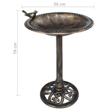 Garden Bird Bath Bronze Plastic - Top-Down View