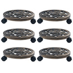 Plant Trolleys 6 pcs Bronze 30 cm Plastic