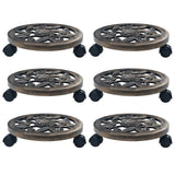 Plant Trolleys 6 pcs Bronze 30 cm Plastic