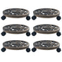 Plant Trolleys 6 pcs Bronze 30 cm Plastic