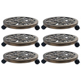 Plant Trolleys 6 pcs Bronze 38 cm Plastic