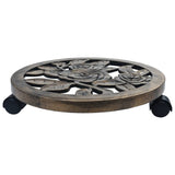 Plant Trolleys 6 pcs Bronze 38 cm Plastic - Front View