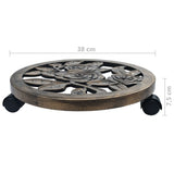 Plant Trolleys 6 pcs Bronze 38 cm Plastic - 45-Degree Angle