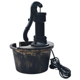 Garden Water Fountain Barrel with Pump - Top-Down View