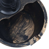 Garden Water Fountain Barrel with Pump - Rear View