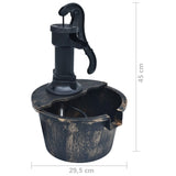 Garden Water Fountain Barrel with Pump - Close-Up Angle