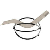 Outdoor Geometrical Sun Lounger Steel Cream - Side View