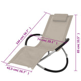 Outdoor Geometrical Sun Lounger Steel Cream - Close-Up Angle
