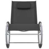 Outdoor Rocking Chair Black Textilene - Front View