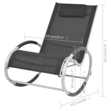 Outdoor Rocking Chair Black Textilene