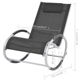 Outdoor Rocking Chair Black Textilene - Close-Up Angle