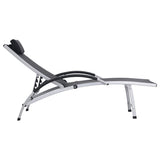 Sun Lounger Aluminium Textliene Black - Side View