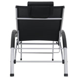 Sun Lounger Aluminium Textliene Black - 45-Degree Angle