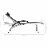 Sun Lounger Aluminium Textliene Black - Close-Up Angle