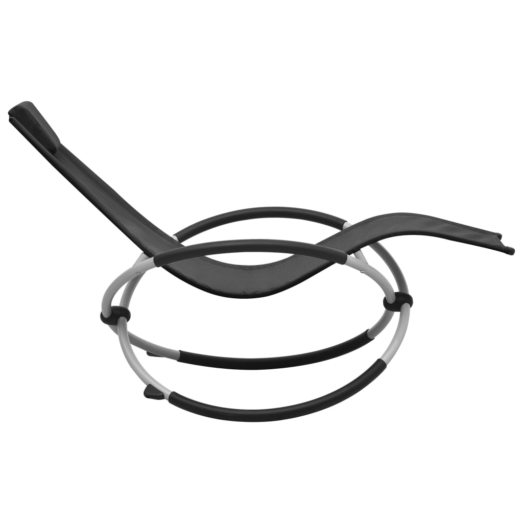 Children's Sun Lounger Steel Black