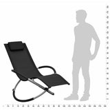 Children's Sun Lounger Steel Black
