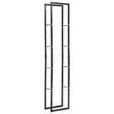 Firewood Rack Black 40x25x200 cm Steel - Front View
