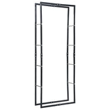 Firewood Rack Black 80x25x200 cm Steel - Front View