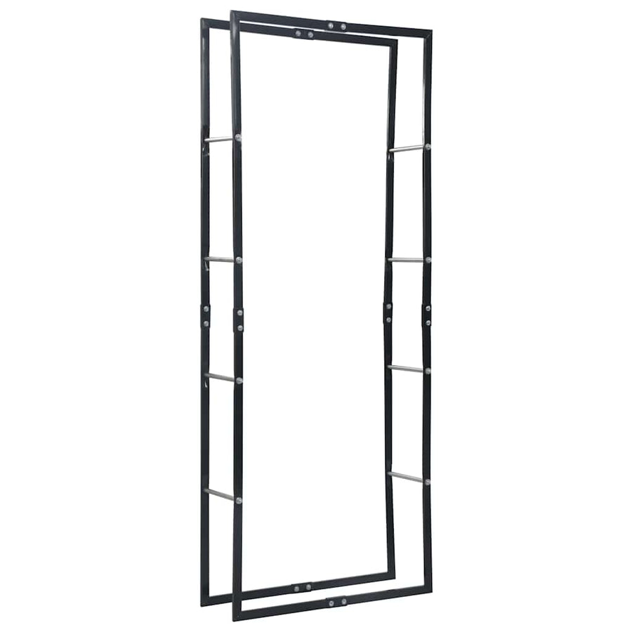 Firewood Rack Black 80x25x200 cm Steel
