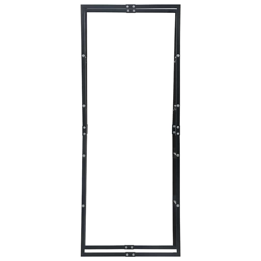 Firewood Rack Black 80x25x200 cm Steel