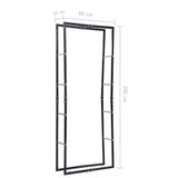 Firewood Rack Black 80x25x200 cm Steel