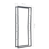 Firewood Rack Black 80x25x200 cm Steel - Low Angle