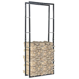 Firewood Rack Black 80x25x200 cm Steel