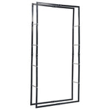 Firewood Rack Black 100x25x200 cm Steel - Front View