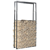 Firewood Rack Black 100x25x200 cm Steel