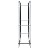 Firewood Rack Black 100x25x100 cm Steel - Top-Down View