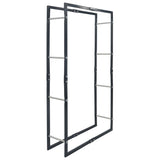 Firewood Rack Black 80x25x150 cm Steel - Front View